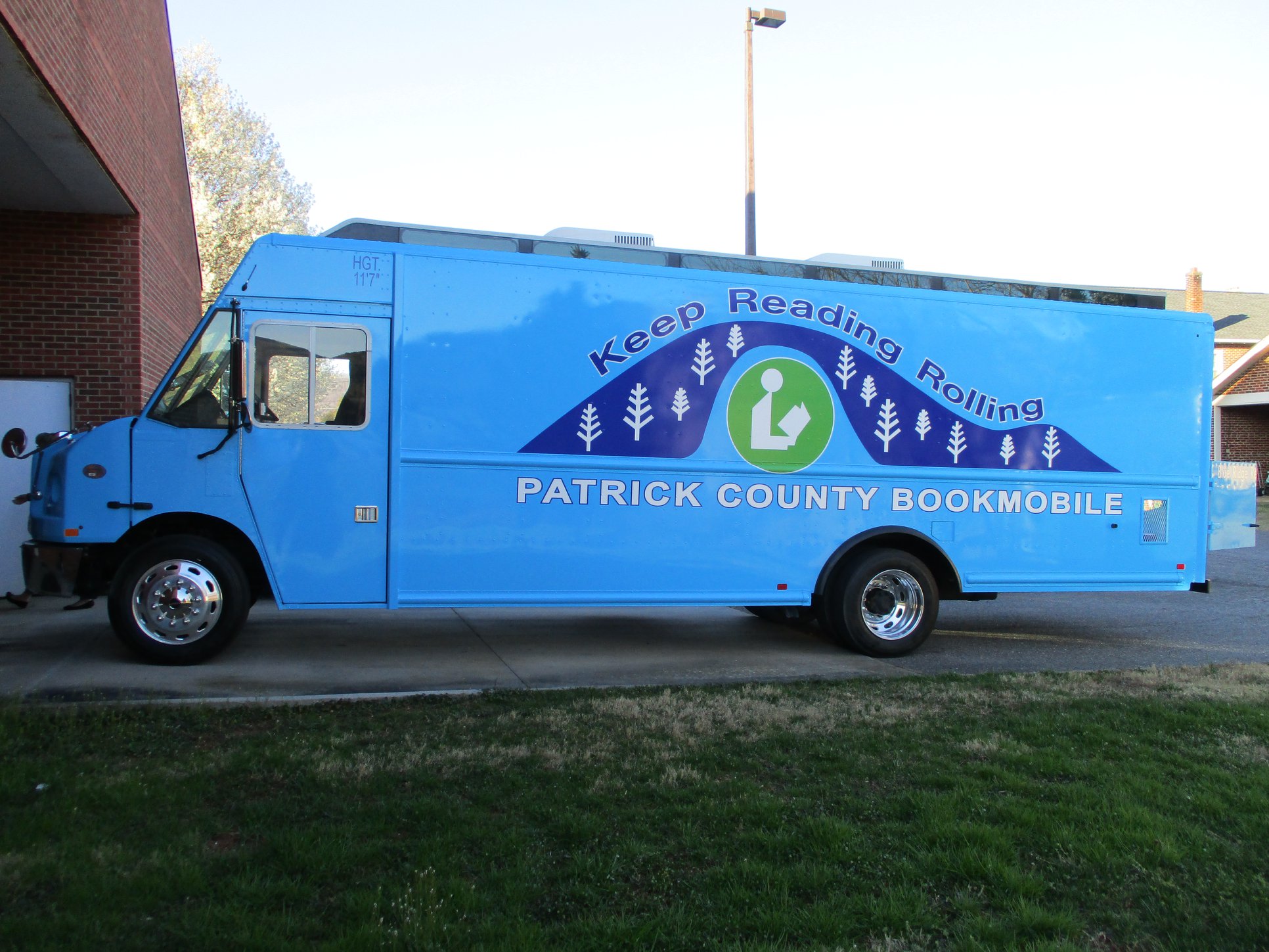 Left side view of the new bookmobile